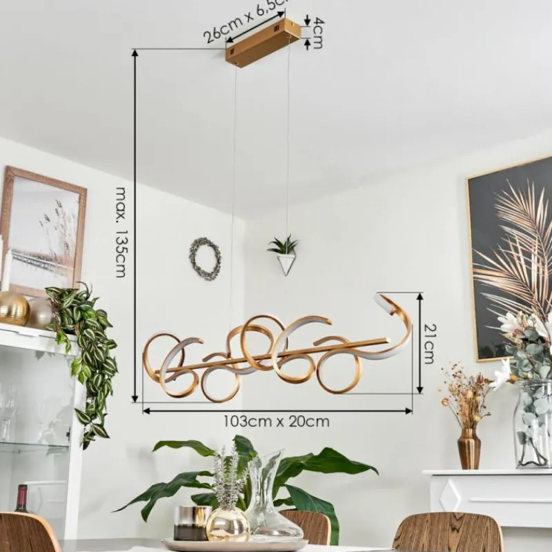 hofstein Suspension Lavaca LED Laiton, 4 lumières