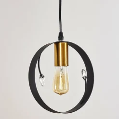 Lampes Dorées-hofstein Suspension Leentje Noir doré, 1 lumière
