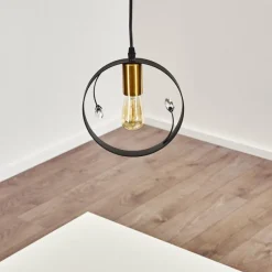 Lampes Dorées-hofstein Suspension Leentje Noir doré, 1 lumière