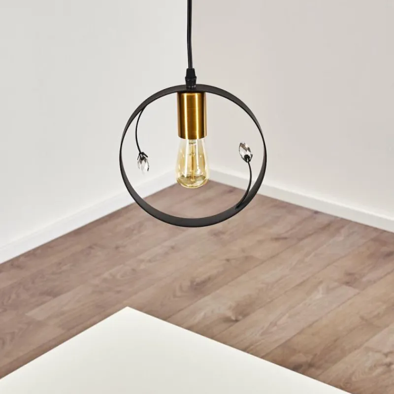 Lampes Dorées-hofstein Suspension Leentje Noir doré, 1 lumière