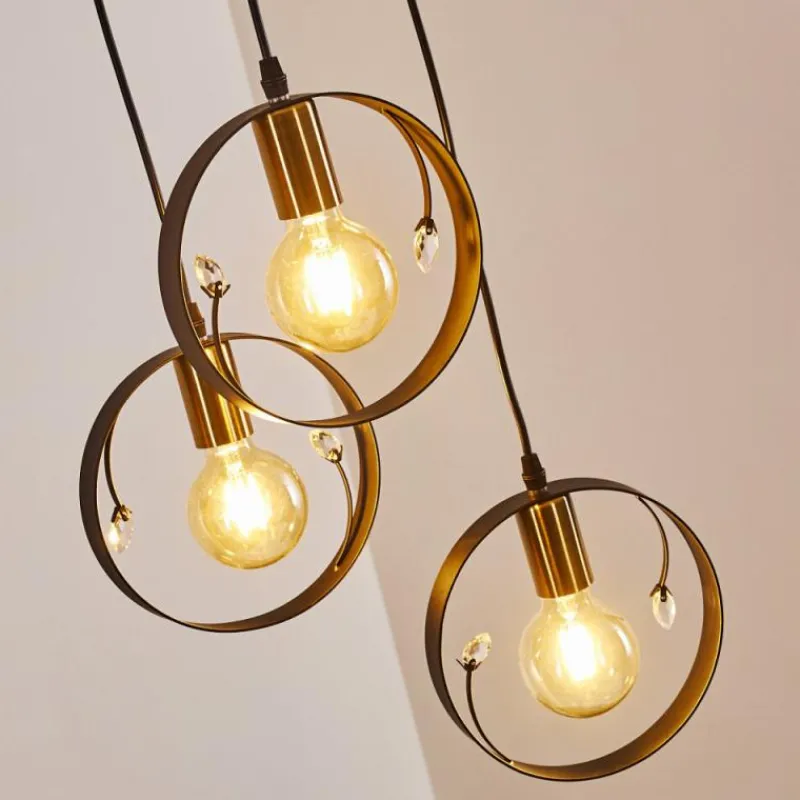 Lampes Dorées-hofstein Suspension Leentje Or, Noir, 3 lumières