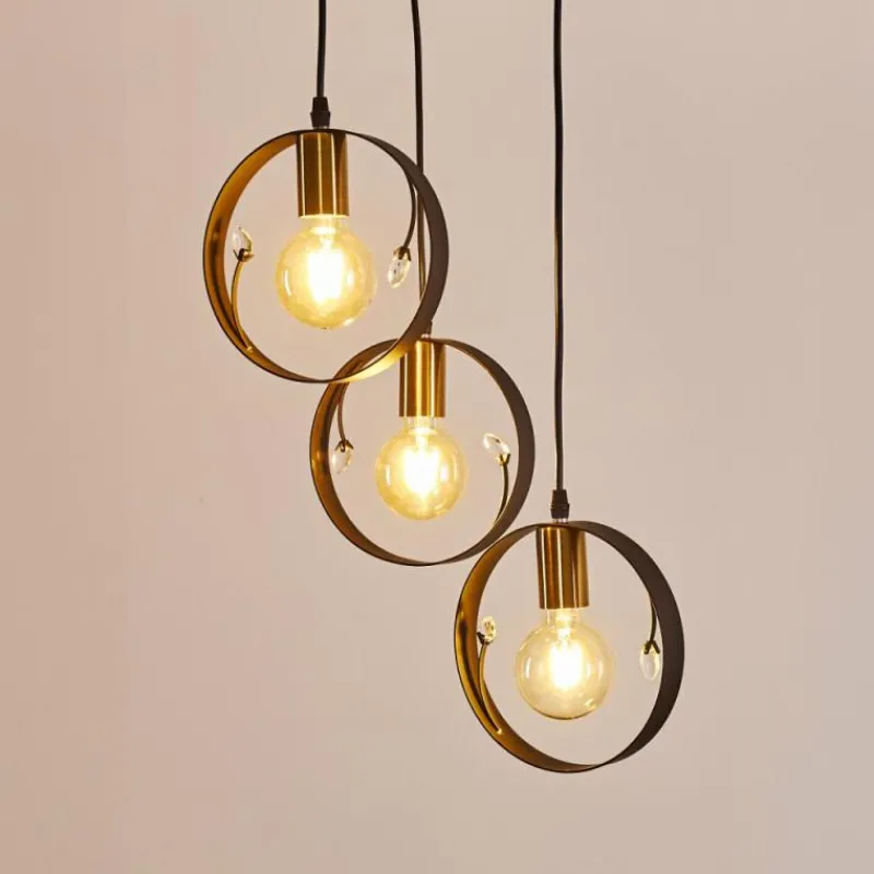 Lampes Dorées-hofstein Suspension Leentje Or, Noir, 3 lumières