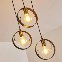 Lampes Dorées-hofstein Suspension Leentje Or, Noir, 3 lumières