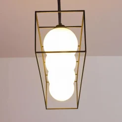 hofstein Suspension Legano Noir, Blanc, 4 lumières