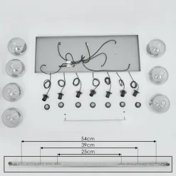 Suspension Verre Fumé-hofstein Suspension Leissigen Argent Oxydé, 7 lumières
