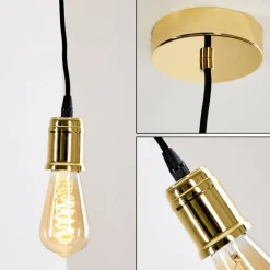 Luminaires Rustiques-hofstein Suspension Lemone Noir doré, 1 lumière