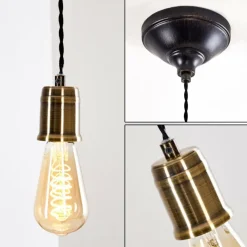 Lampes Dorées-hofstein Suspension Lemone Noir doré, 1 lumière