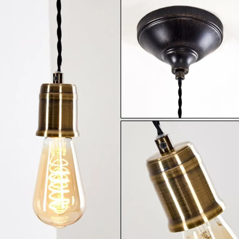 Lampes Dorées-hofstein Suspension Lemone Noir doré, 1 lumière