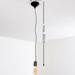 Lampes Dorées-hofstein Suspension Lemone Noir doré, 1 lumière