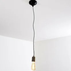 Lampes Dorées-hofstein Suspension Lemone Noir doré, 1 lumière