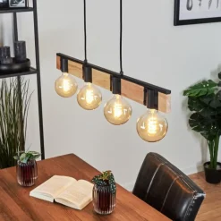 Lampes Vintages & Rétros-hofstein Suspension Lemou Noir, 4 lumières