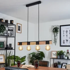 Lampes Vintages & Rétros-hofstein Suspension Lemou Noir, 4 lumières