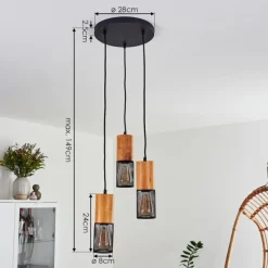 Luminaires Scandinaves-hofstein Suspension Lenalau Noir, 3 lumières