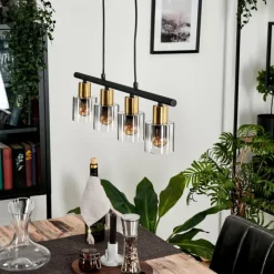 hofstein Suspension Leteque Noir, 4 lumières