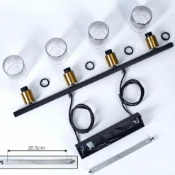 hofstein Suspension Leteque Noir, 4 lumières