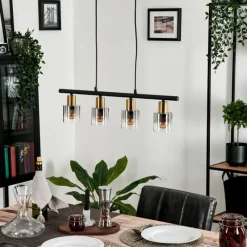 hofstein Suspension Leteque Noir, 4 lumières