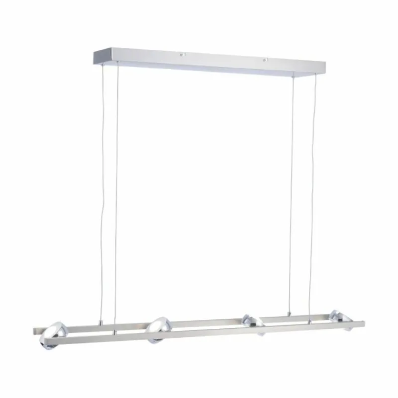 Luminaires Leuchten Direkt Suspension Leuchten Direkt Ls-OPTI LED Acier inoxydable, 8 lumières, Télécommandes, Changeur de couleurs