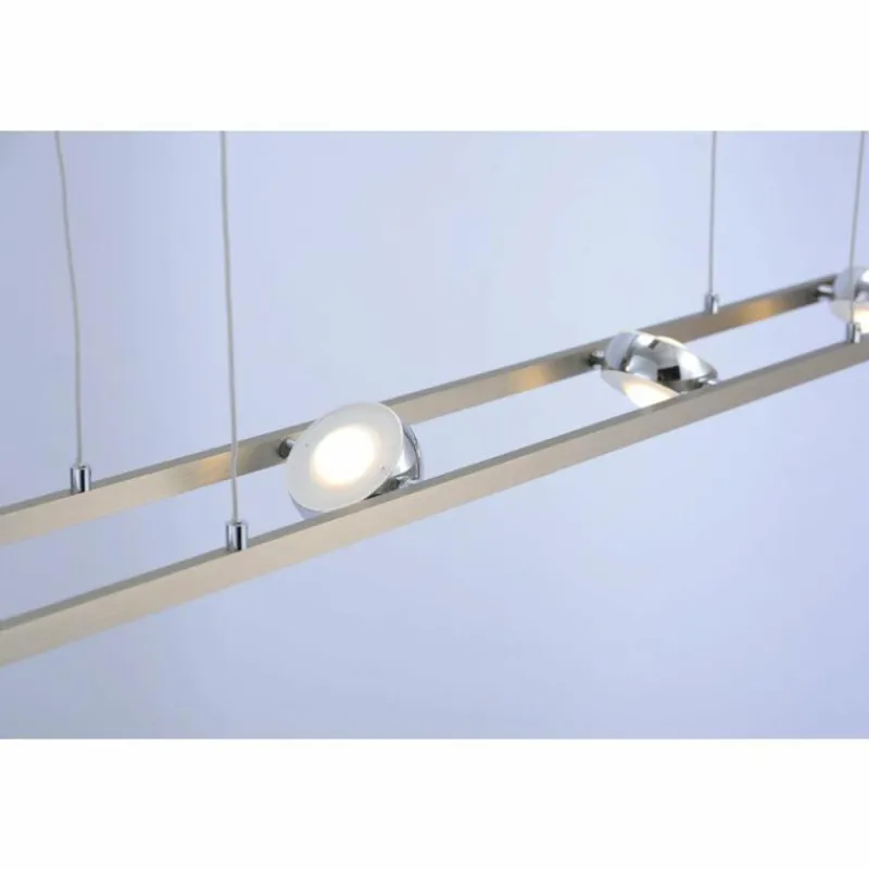 Luminaires Leuchten Direkt Suspension Leuchten Direkt Ls-OPTI LED Acier inoxydable, 8 lumières, Télécommandes, Changeur de couleurs