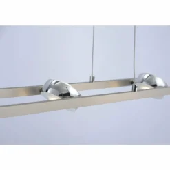 Luminaires Leuchten Direkt Suspension Leuchten Direkt Ls-OPTI LED Acier inoxydable, 8 lumières, Télécommandes, Changeur de couleurs