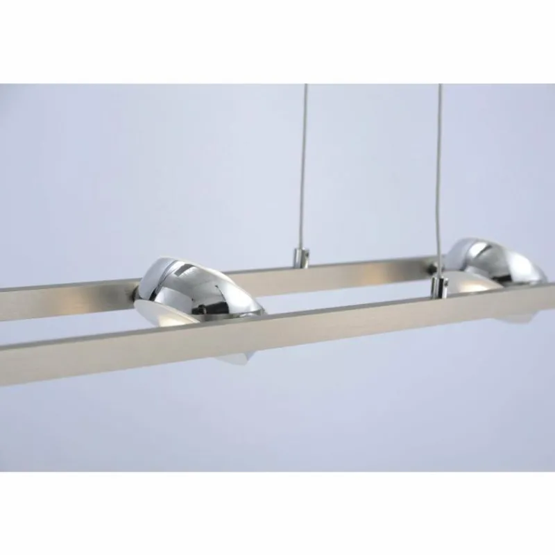 Luminaires Leuchten Direkt Suspension Leuchten Direkt Ls-OPTI LED Acier inoxydable, 8 lumières, Télécommandes, Changeur de couleurs
