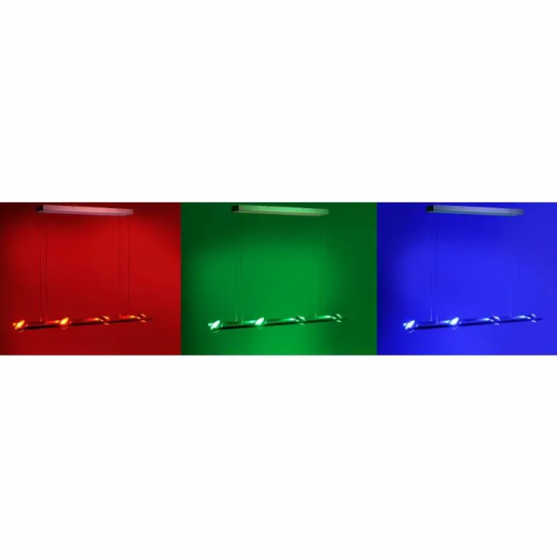 Luminaires Leuchten Direkt Suspension Leuchten Direkt Ls-OPTI LED Acier inoxydable, 8 lumières, Télécommandes, Changeur de couleurs