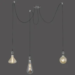 Lampes Industrielles-Luminaires Leuchten Direkt Suspension Leuchten Direkt DIY Noir, 3 lumières