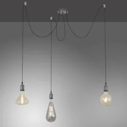 Lampes Industrielles-Luminaires Leuchten Direkt Suspension Leuchten Direkt DIY Noir, 3 lumières