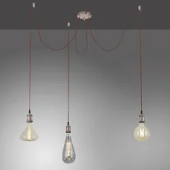 Lampes Industrielles-Luminaires Leuchten Direkt Suspension Leuchten Direkt DIY Cuivre, 3 lumières