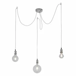 Lampes Industrielles-Luminaires Leuchten Direkt Suspension Leuchten Direkt DIY Acier inoxydable, 3 lumières