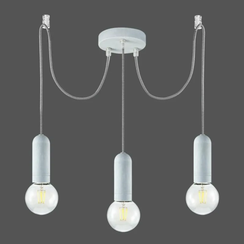 Lampes Industrielles-Luminaires Leuchten Direkt Suspension Leuchten Direkt TURN ME Pierre, 3 lumières