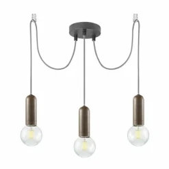 Lampes Industrielles-Luminaires Leuchten Direkt Suspension Leuchten Direkt TURN ME Rouille, 3 lumières