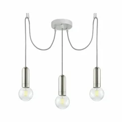 Lampes Industrielles-Luminaires Leuchten Direkt Suspension Leuchten Direkt TURN ME Acier inoxydable, 3 lumières