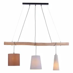 Lampes En Tissu-Luminaires Leuchten Direkt Suspension Leuchten Direkt DAMIAN Brun, 3 lumières