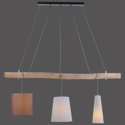 Lampes En Tissu-Luminaires Leuchten Direkt Suspension Leuchten Direkt DAMIAN Brun, 3 lumières