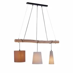 Lampes En Tissu-Luminaires Leuchten Direkt Suspension Leuchten Direkt DAMIAN Brun, 3 lumières