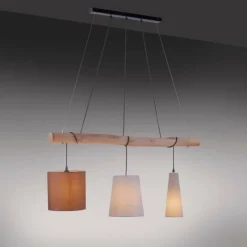 Lampes En Tissu-Luminaires Leuchten Direkt Suspension Leuchten Direkt DAMIAN Brun, 3 lumières