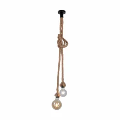 Style Boho-Chic-Luminaires Leuchten Direkt Suspension Leuchten Direkt ROPE Brun, Noir, 2 lumières