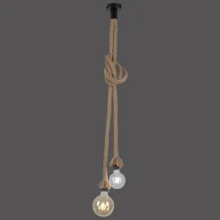 Style Boho-Chic-Luminaires Leuchten Direkt Suspension Leuchten Direkt ROPE Brun, Noir, 2 lumières