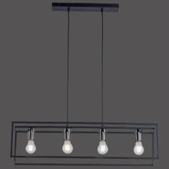 Lampes Industrielles-Luminaires Leuchten Direkt Suspension Leuchten Direkt FABIO Noir, 4 lumières