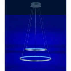Luminaires Leuchten Direkt Suspension Leuchten Direkt Ls-CIRCLE LED Acier inoxydable, 1 lumière, Télécommandes, Changeur de couleurs