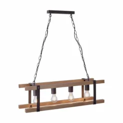 Luminaires Rustiques-Luminaires Leuchten Direkt Suspension Leuchten Direkt EDITH Bois clair, 4 lumières