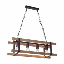 Luminaires Rustiques-Luminaires Leuchten Direkt Suspension Leuchten Direkt EDITH Bois clair, 4 lumières