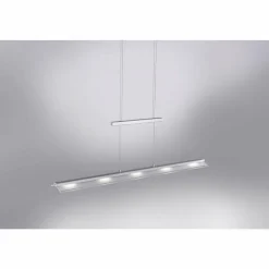 Luminaires Leuchten Direkt Suspension Leuchten-Direkt NELE LED Acier inoxydable, 5 lumières