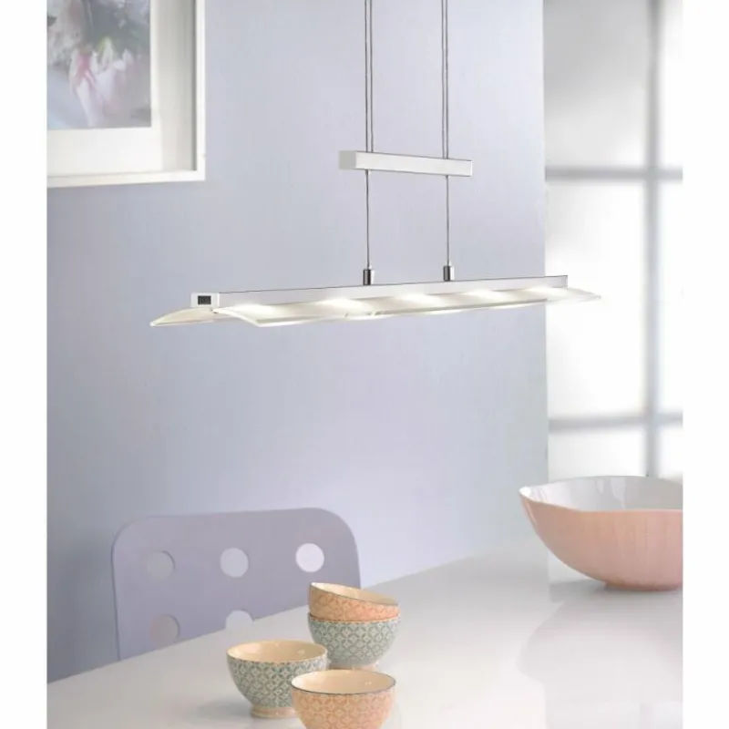 Luminaires Leuchten Direkt Suspension Leuchten-Direkt NELE LED Acier inoxydable, 5 lumières