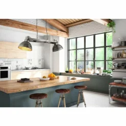 Lampes Industrielles-Luminaires Leuchten Direkt Suspension Leuchten-Direkt SAMIA Gris, 2 lumières