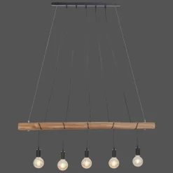 Lampes En Bois-Luminaires Leuchten Direkt Suspension Leuchten-Direkt DAMIAN Noir, 5 lumières