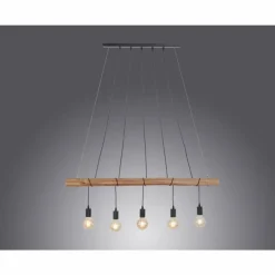 Lampes En Bois-Luminaires Leuchten Direkt Suspension Leuchten-Direkt DAMIAN Noir, 5 lumières