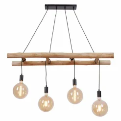 Lampes En Bois-Luminaires Leuchten Direkt Suspension Leuchten-Direkt EDGAR Noir, 4 lumières