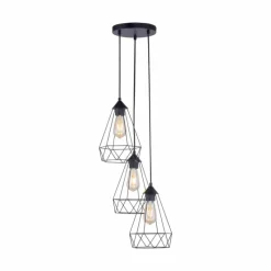hofstein Suspension Leuchten-Direkt SKELETTON Noir, 3 lumières