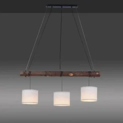 Lampes En Tissu-Luminaires Leuchten Direkt Suspension Leuchten-Direkt BARK Écru, Noir, 3 lumières